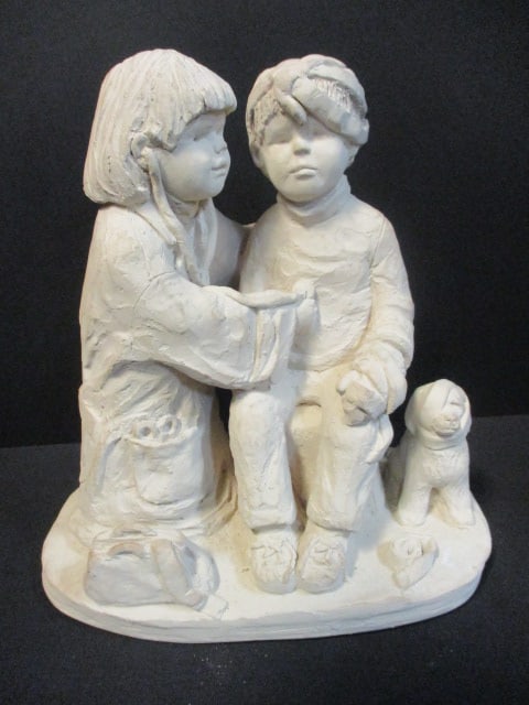 Vintage Austin Productions "The Doctor and Patient" by Dee Crowley Plaster Sculpture: 10 1/4"