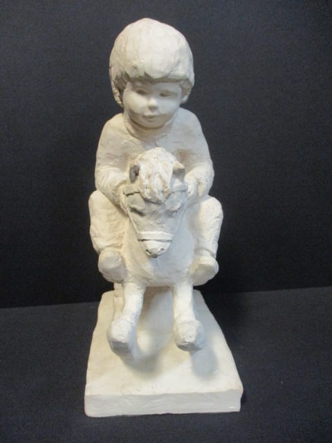 Vintage Austin Productions "Ride 'Em Cowboy" by Dee Crowley Plaster Sculpture: 10 3/4"