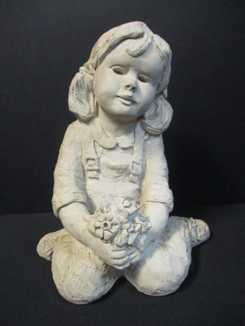 Vintage Austin Productions "Bright Eyes Girl" by Dee Crowley Plaster Sculpture: 9 1/2"