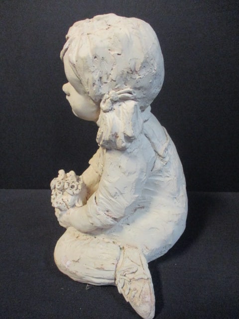 Vintage Austin Productions "Bright Eyes Girl" by Dee Crowley Plaster Sculpture - 2