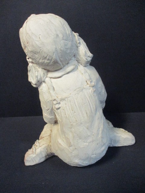 Vintage Austin Productions "Bright Eyes Girl" by Dee Crowley Plaster Sculpture - 3