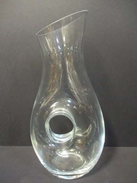 Handblown Glass Donut Hole Carafe: 13"
