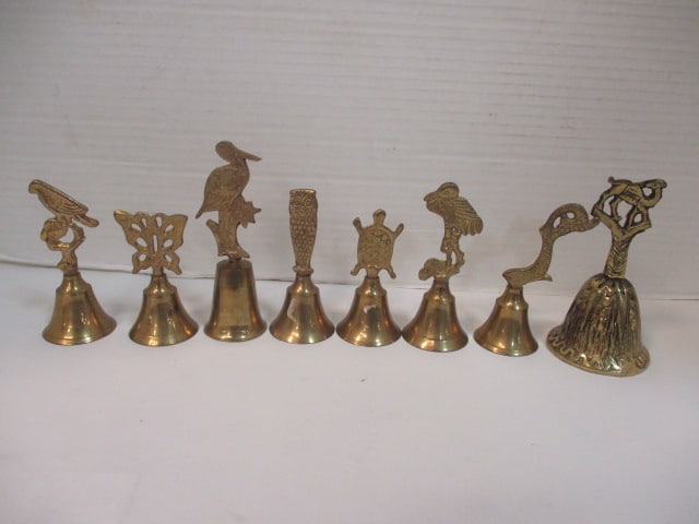 Collection of Vintage Animal Handle Brass Bells (1 of 8)
