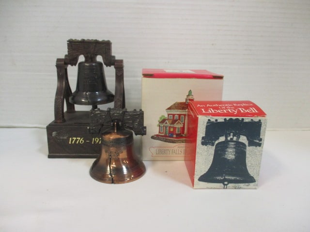 Liberty Bell Lot - 2 Replica Bells, Bank, and Liberty Falls Post Office Sculpture (1 of 9)
