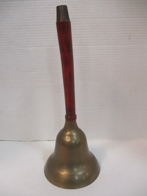 Vintage Brass and Wood Handle School Bell (1 of 4)