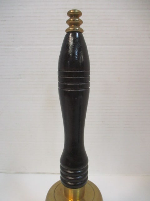 Vintage Brass and Wood Handle School Bell - 3