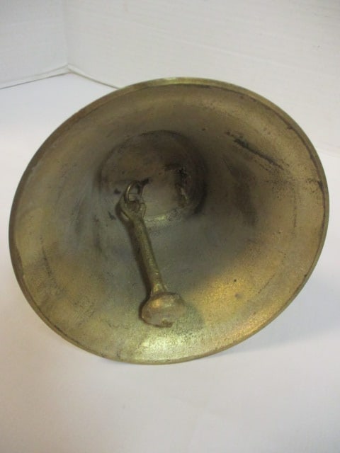 Vintage Brass and Wood Handle School Bell - 4