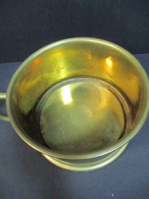 Large Vintage Brass Candle Holder with Glass Cylinder Hurricane - 4