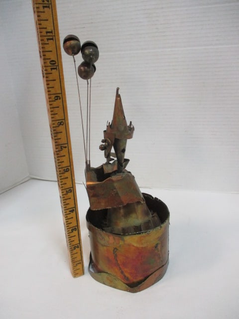 Vintage Sankyo Brass Clown Musical Figurine - Plays "Send in the Clowns" - 5