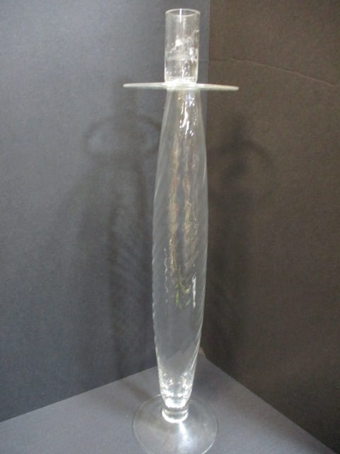 2 Blown Glass Candle Holders - 5