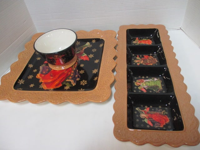 3 Raymond Waites "Festive Angels" Serving Dishes (1 of 7)