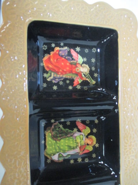 3 Raymond Waites "Festive Angels" Serving Dishes - 3