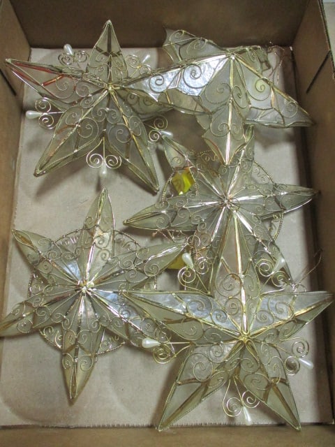 5 Mark Roberts Star Ornaments - made in the Philippines: .