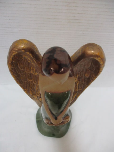 Vintage Handpainted Glazed Pottery Angel Figurine - 3