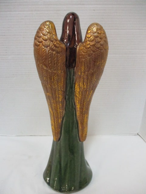 Vintage Handpainted Glazed Pottery Angel Figurine - 4