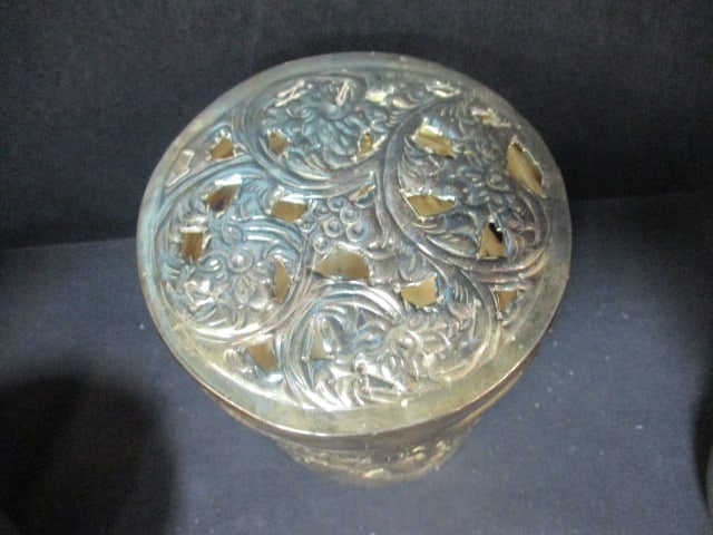 3 India Artisan Silverplated Canisters - 6