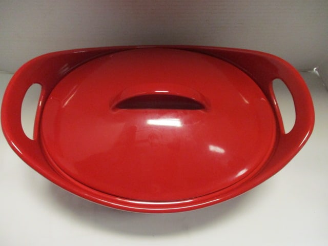 Rachel Ray 4.25 Quart Red Stoneware Covered Casserole Dish - 2