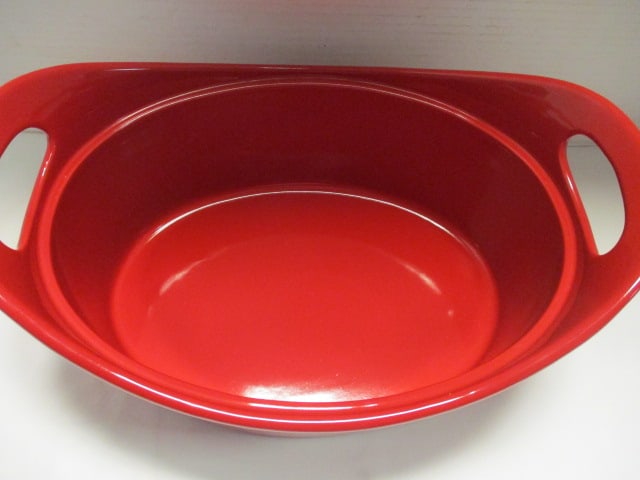 Rachel Ray 4.25 Quart Red Stoneware Covered Casserole Dish - 3
