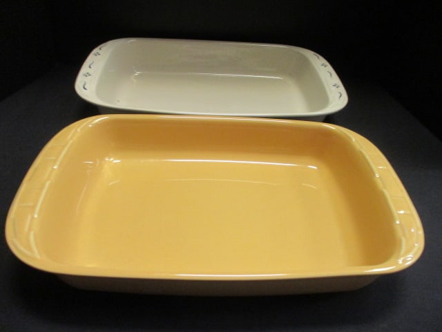 2 Longaberger Pottery "Woven Traditions" Baking Dishes (1 of 5)