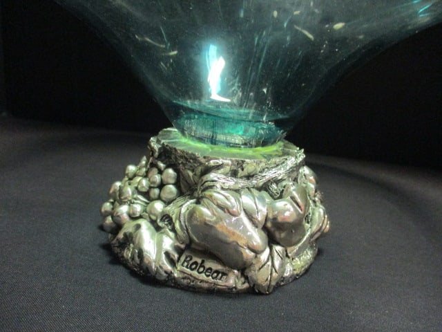 Vintage Italian Glass Centerpiece Bowl with Silverplated Base - 4