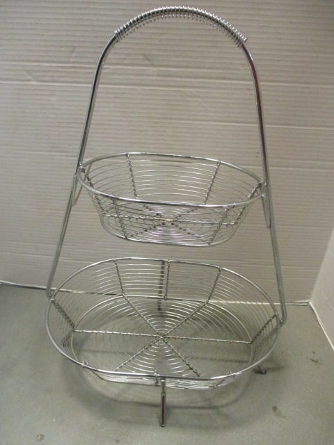 Stainless Steel 2-Tier Fruit Basket: 20"