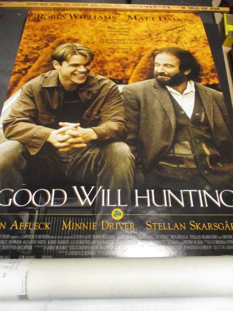 Unframed "Good Will Hunter" Movie Poster Signed by Robin Williams (1 of 3)