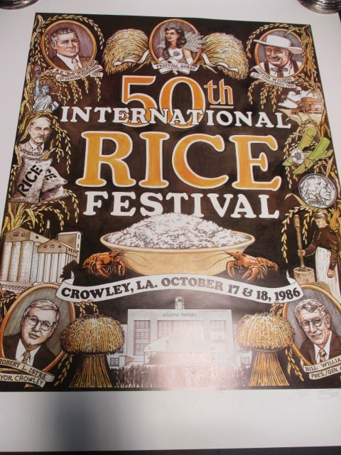 Signed and Numbered Unframed Rice Festival 50th Anniversary Poster Art: .