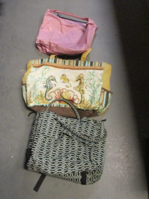 Lot of 3 Canvass and Vinyl Bags - Kavu, Kate McRostic, and Lancombe: .
