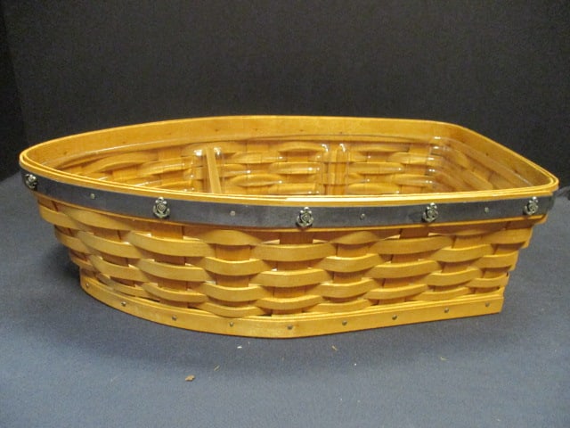 Longaberger Boat Basket with Plastic Insert and Wood Dividers - Signed and Numbered (1 of 4)