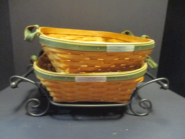 2 Longaberger "2005 Christmas Collection Silver Bells" Baskets with Wrought (1 of 6)