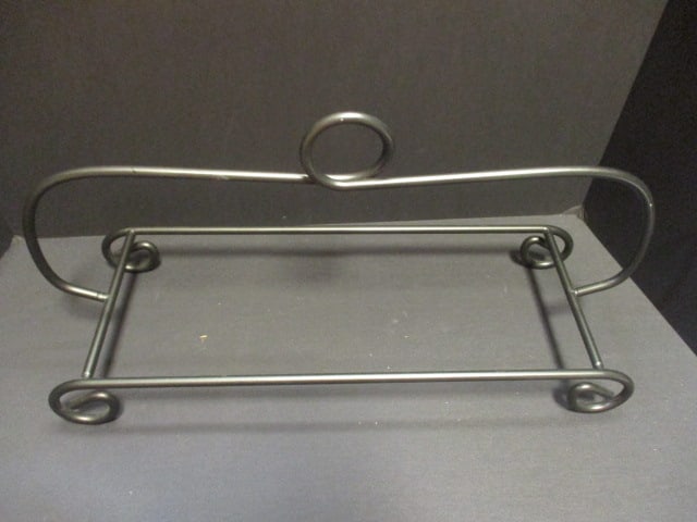 2 Longaberger Round Baskets and 1 Bread Basket with Wrought Iron Holder - 7