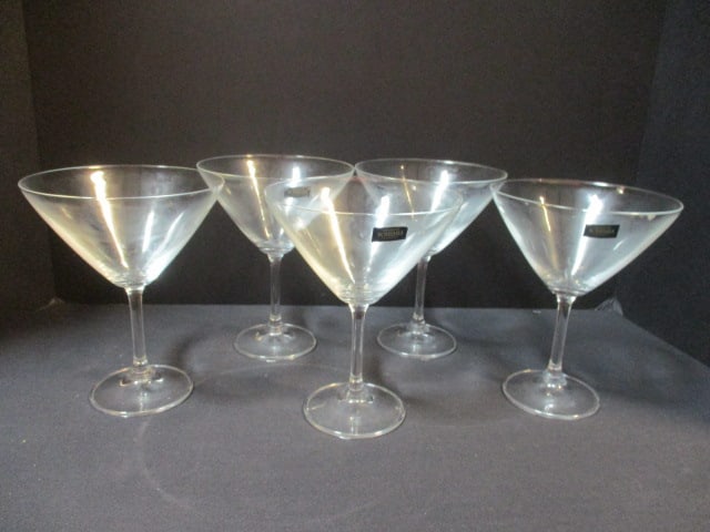 Set of 5 Crystalite "Bohemia" Martini Stem Glasses - Made in Czech Republic (1 of 6)