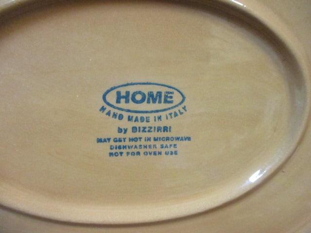 2 Home by Bizzarri (Italy) Handpainted Stoneware Pottery Serving Platters - 4