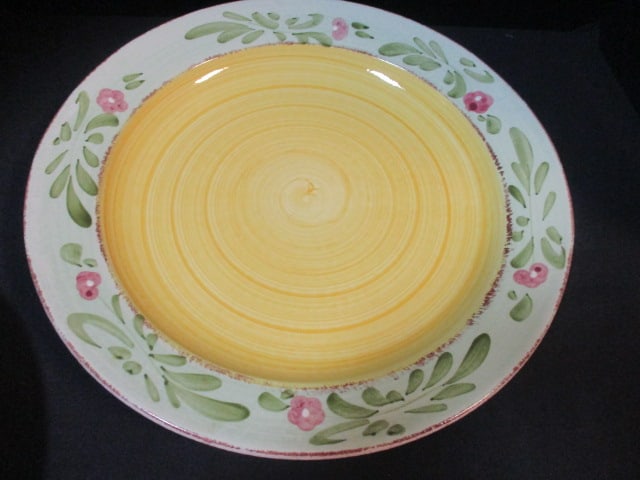 2 Home by Bizzarri (Italy) Handpainted Stoneware Pottery Serving Platters - 5