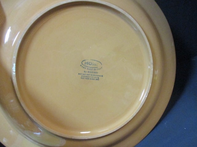 2 Home by Bizzarri (Italy) Handpainted Stoneware Pottery Serving Platters - 7