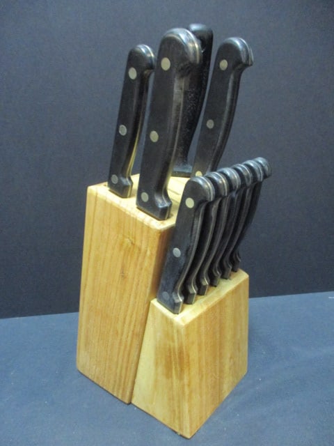 Zepfer International Knife Block with Steak Knives, 3 Kitchen Knives, and (1 of 4)
