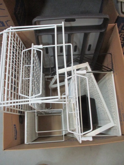 Lot of Metal and Wire Kitchen Storage Organizers: see pictures and preview for selection and condition