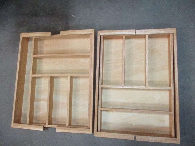 2 Expandable Wood Flatware Drawer Trays - Made in Thailand: 18 1/4" x 13" x 2 3/4" each