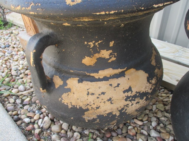 2 Painted Stoneware Pottery Planters - 3