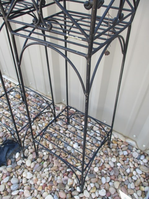 Pair of Wrought Iron Plant Basket Stands - 4