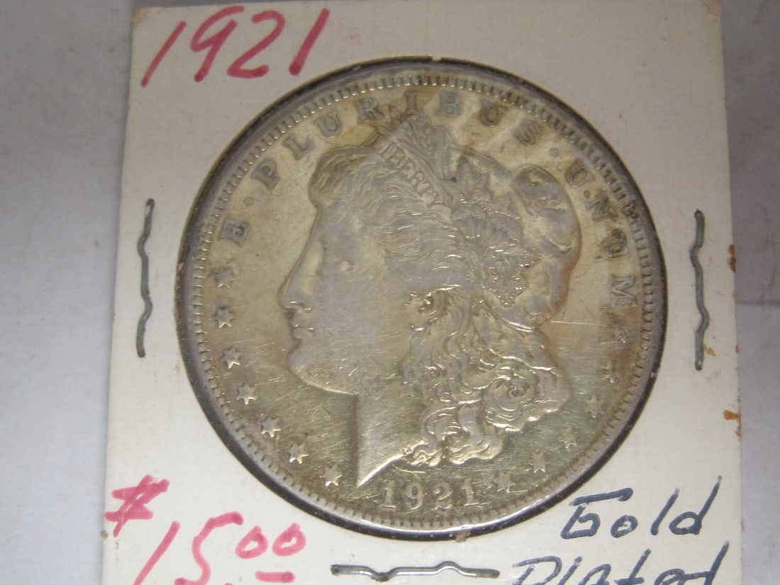 1921 Morgan Silver Dollar: Gold plated