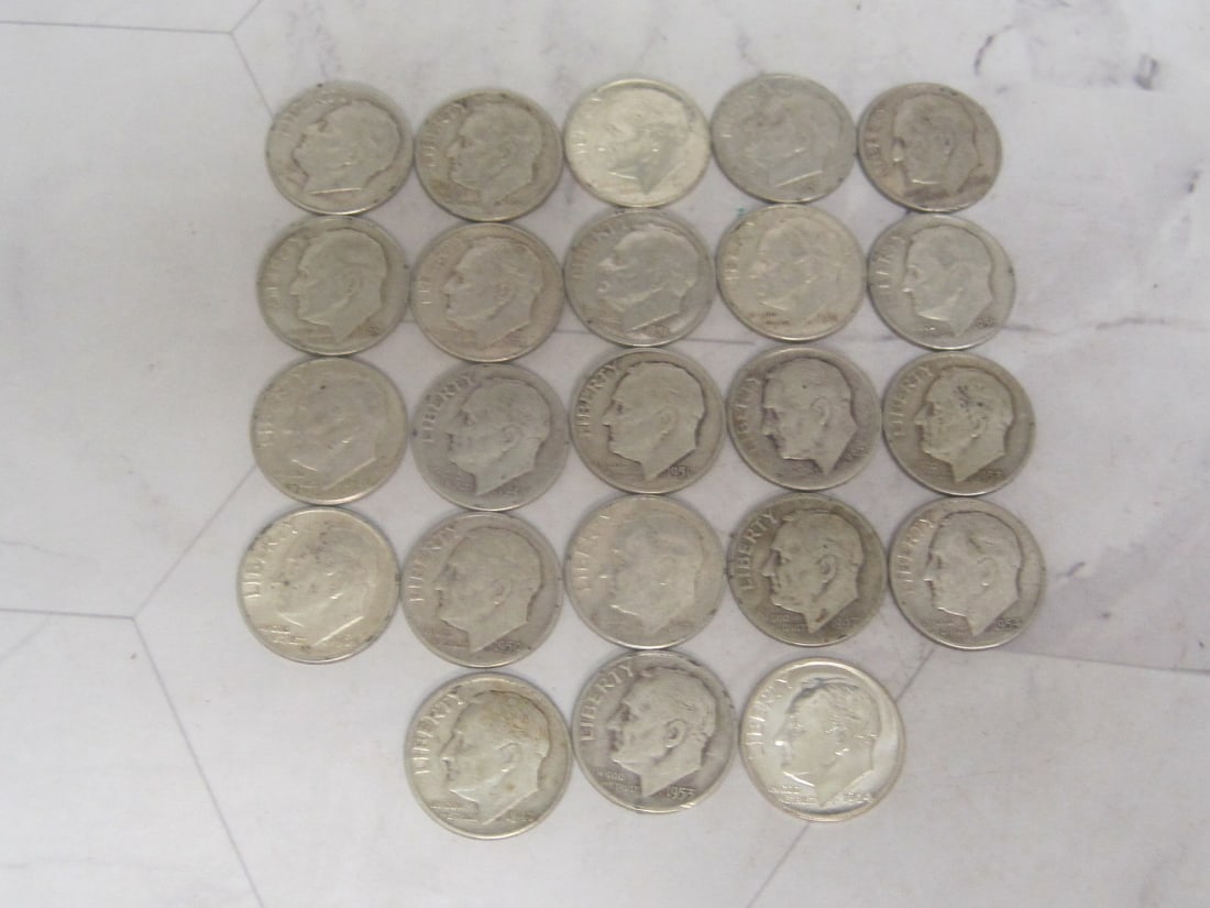 Lot of 23 Pre-1965 Silver Roosevelt Dimes (1 of 4)