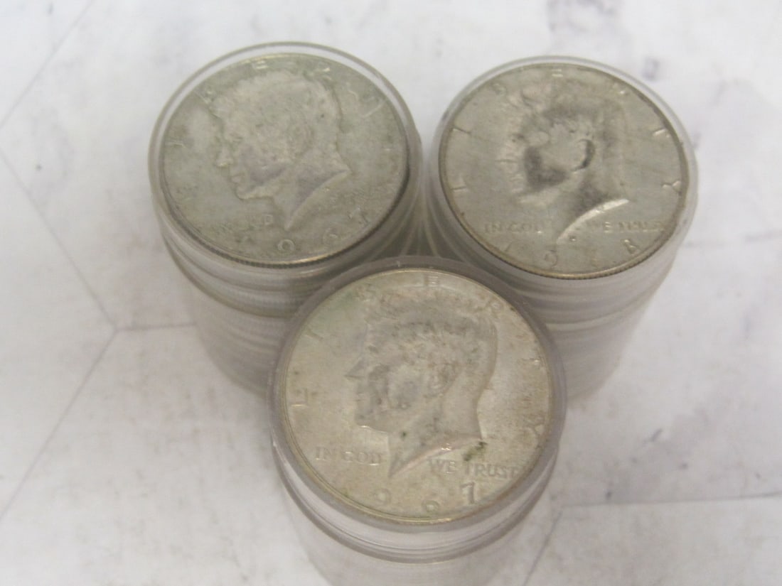 Lot of 60 Silver Clad Kennedy Half Dollars (1 of 2)