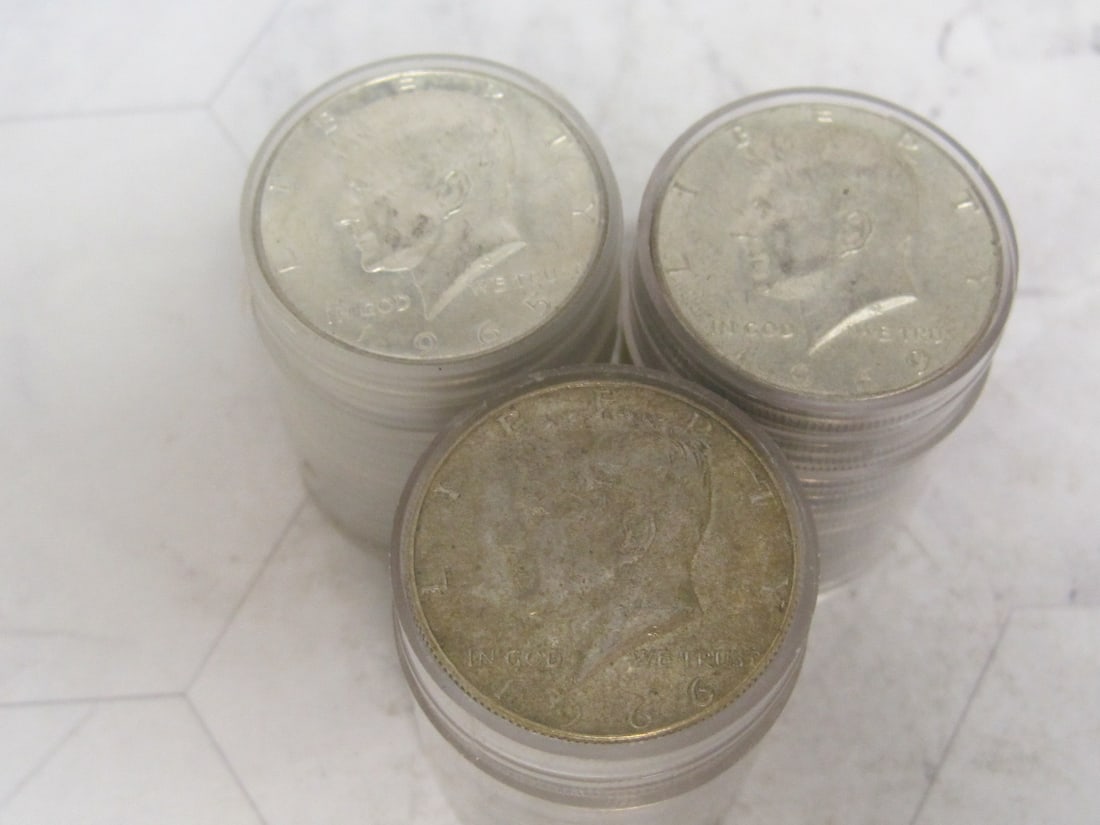 Lot of 60 Silver Clad Kennedy Half Dollars (1 of 2)