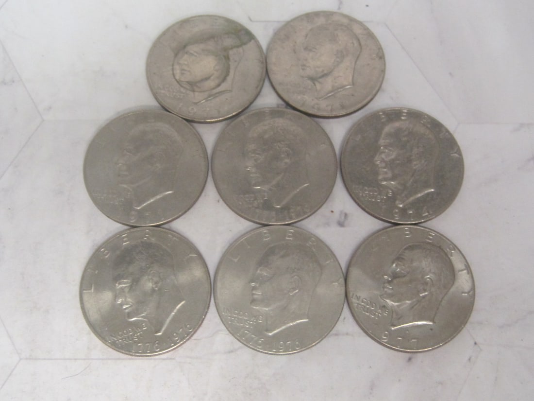 Lot of 8 Eisenhower Dollars (1 of 4)