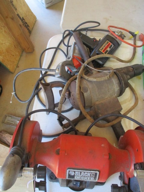 Black & Decker 6" Bench Grinder, Craftsman 3/8" Drill, 3/8" Drill and Hammer Drill (1 of 6)