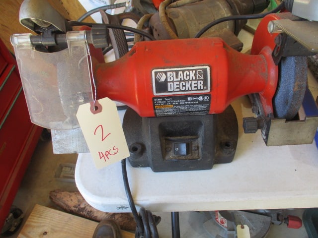 Black & Decker 6" Bench Grinder, Craftsman 3/8" Drill, 3/8" Drill and Hammer Drill - 2