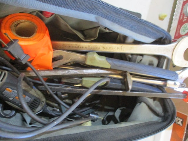 Tool Bag with Hand Tools-Channel Locks, Wrenches, Dremel Tool, etc.: see pictures and preview for contents