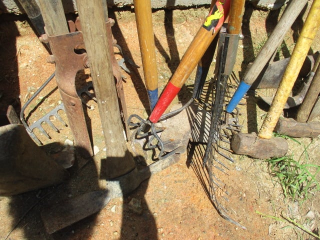 Grouping of Yard Tools-Shovels, Axes, Hammers, Post Hole Diggers, etc. - 3
