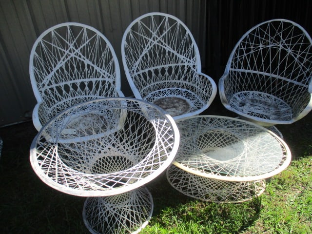 5 Piece Metal Patio Table and Chair Set: Local Pickup Only